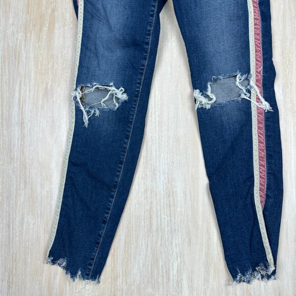 Joe's Jeans Honey High Rise Curvy Skinny Ankle Side Stripe Raina Distressed 29 - Picture 3 of 15